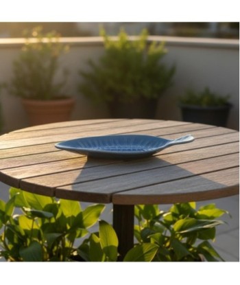 Bandeja Decorativa Pez Azul para Hogar, Cerámica Resistente, Diseño Marinero, Ideal para Decoración de Interiores