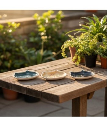 Bandeja Decorativa para Gato, Set de 3, Diseño Bohemio, Ideal para Decoración del Hogar, Cerámica de Alta Calidad
