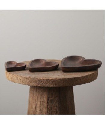 Bandejas Decorativas Corazón de Madera, Set de 3, Bandejas Multiusos para Comedor, Cocina, Sala, Regalo Ideal