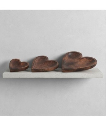 Bandejas Decorativas Corazón de Madera, Set de 3, Bandejas Multiusos para Comedor, Cocina, Sala, Regalo Ideal