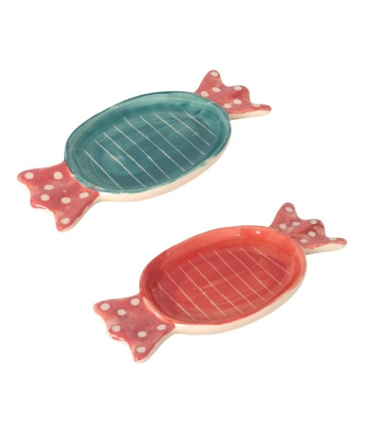 Bandeja Decorativa Cerámica Bohemia 2 Unidades, Ideal para Caramelos, Decoración de Mesas, Diseño Elegante y