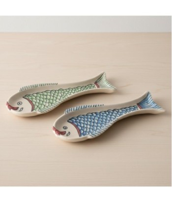 Bandeja Decorativa de Cerámica, Diseño Pez, Set de 2, Ideal para Hogar, Cocina, Regalo Original, Estilo Bohemio
