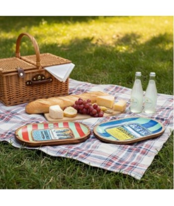 Bandeja Decorativa de Madera y Resina con Diseño de Sardinas, Ideal para Cocina y Decoración Marinera, Set de