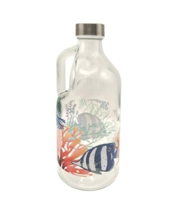 Jarra con Tapón Pez de Vidrio Transparente para Decoración y Almacenamiento de Bebidas, 25 cm, Accesorio Original