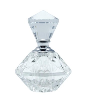 Botella de Perfume Decorativa de Vidrio Transparente, Diseño Clásico, Ideal para Regalo y Decoración de Interiores.