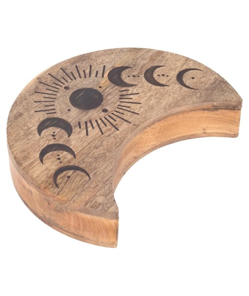 Caja Luna Decorativa para Almacenamiento, Diseño Étnico, Ideal para Regalos, Decoración de Hogar, Madera de Mango