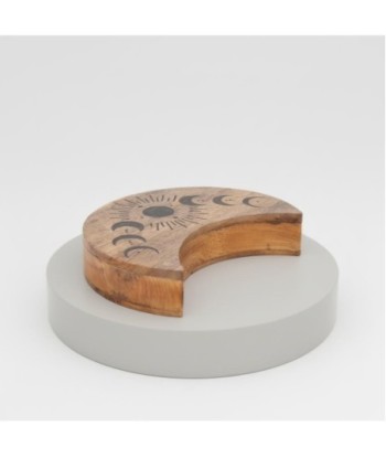 Caja Luna Decorativa para Almacenamiento, Diseño Étnico, Ideal para Regalos, Decoración de Hogar, Madera de Mango