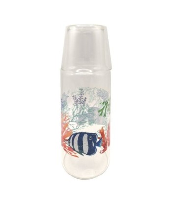 Jarra y Vaso Pez de Vidrio, Decoración Original para Bebidas, Perfecto para Fiestas y Regalos Creativos, 25 cm