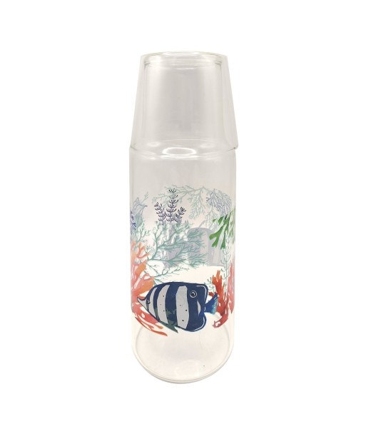 Jarra y Vaso Pez de Vidrio, Decoración Original para Bebidas, Perfecto para Fiestas y Regalos Creativos, 25 cm