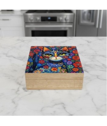 Caja para Gato Decorativa de Madera - Diseño Multicolor - Ideal para Organización y Decoración del Hogar