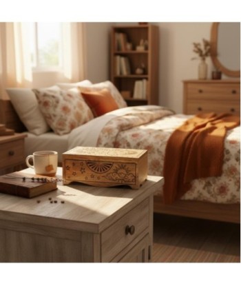 Caja Decorativa Sol y Luna de Madera para Hogar, Ideal para Regalo, Estilo Étnico, Decoración Rústica y Mística