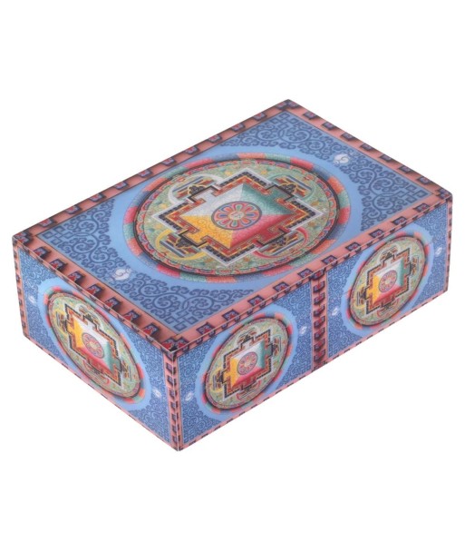 Caja Mandala Decorativa de Madera para Hogar, Joyero Artesanal Estilo Étnico, Almacenamiento Elegante y Funcional