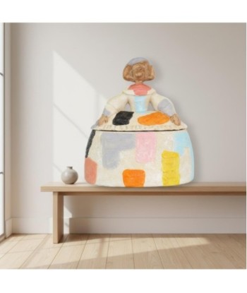 Menina Caja Decorativa Pop Art - Figura de Resina para Decoración del Hogar - Diseño Moderno y Original