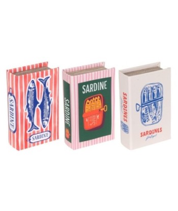 Caja Libro Decorativa Set de 3 Unidades Diseño Marinero para Decoración del Hogar y Almacenamiento Creativo