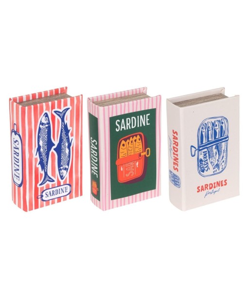 Caja Libro Decorativa Set de 3 Unidades Diseño Marinero para Decoración del Hogar y Almacenamiento Creativo