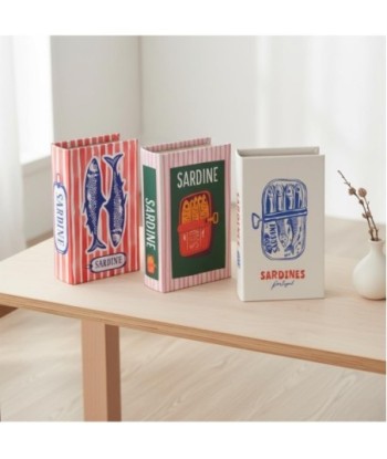 Caja Libro Decorativa Set de 3 Unidades Diseño Marinero para Decoración del Hogar y Almacenamiento Creativo