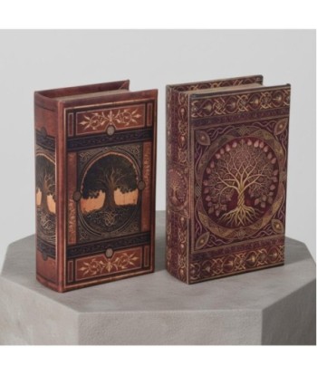 Caja Libro Decorativa Vintage, Set de 2 Unidades, Diseño Mapa del Mundo, Almacenamiento Oculto, Ideal para Regalos
