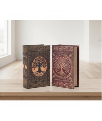 Caja Libro Decorativa Vintage, Set de 2 Unidades, Diseño Mapa del Mundo, Almacenamiento Oculto, Ideal para Regalos