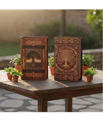 Caja Libro Decorativa Vintage, Set de 2 Unidades, Diseño Mapa del Mundo, Almacenamiento Oculto, Ideal para Regalos