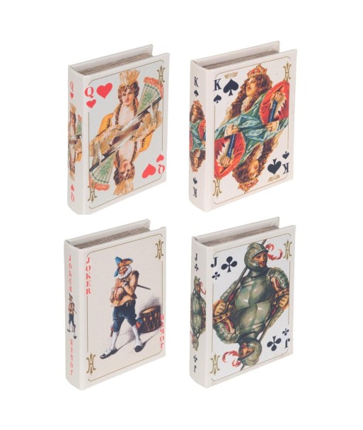 Caja Libro Decorativa con Baraja de Cartas, Diseño de Mapa del Mundo, Ideal para Decoración del Hogar y Oficina