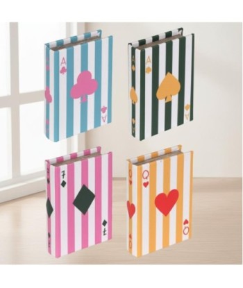 Caja Libro Decorativa con Baraja de Cartas, Diseño de Mapa del Mundo, Ideal para Decoración del Hogar y Oficina