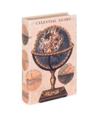 Caja Libro Decorativa Globo Mundo Vintage - Organizador de Almacenamiento con Diseño de Mapa Antiguo - Ideal
