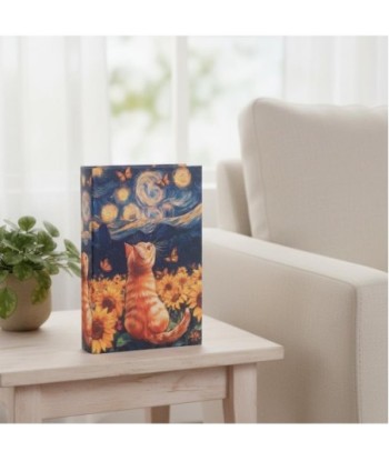Caja Libro Decorativa con Diseño de Gato para Almacenamiento, Accesorio de Hogar, Regalo Ideal para Amantes de