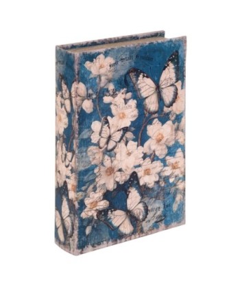 Caja Decorativa Libro Vintage con Flores para Almacenamiento, Decoración Hogar, Regalo Original, Diseño Romántico