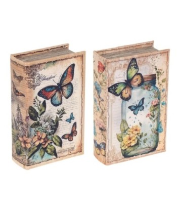 Caja Decorativa Libro Mariposas Diseño Doble - Ideal para Almacenamiento y Decoración en Hogar y Oficina