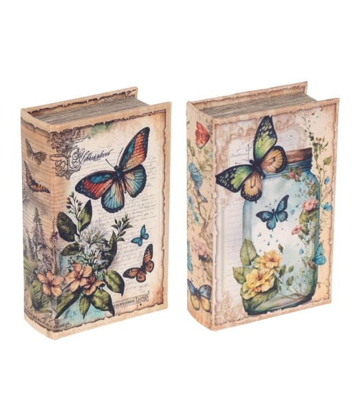 Caja Decorativa Libro Mariposas Diseño Doble - Ideal para Almacenamiento y Decoración en Hogar y Oficina