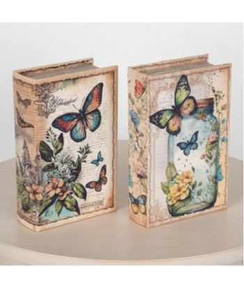 Caja Decorativa Libro Mariposas Diseño Doble - Ideal para Almacenamiento y Decoración en Hogar y Oficina