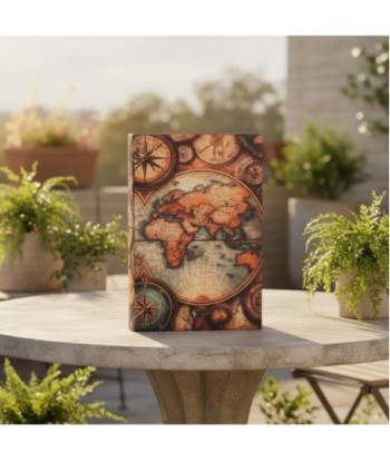 Set de 2 Cajas Decorativas Mapa Mundo para Almacenamiento, Estilo Vintage, Ideal para Decoración del Hogar y