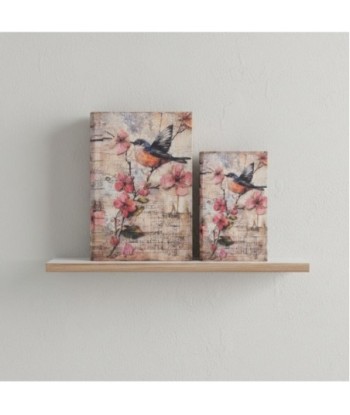 Set de 2 Cajas Decorativas con Diseño de Pájaros, Ideal para Almacenaje y Decoración de Hogar, Regalo Original