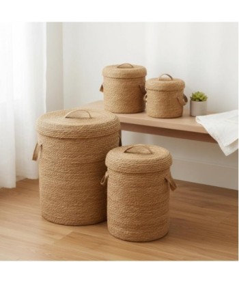 Juego de 3 cestas decorativas de almacenamiento, organizador para hogar, cestas multiusos, diseño natural, cestas Juego de 3 cestas decorativas de almacenamiento, organizador para hogar, cestas multiusos, diseño natural, cestas