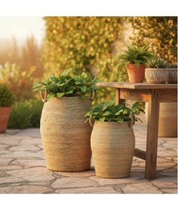 Juego de 2 cestas decorativas multiusos para almacenamiento, organizador de palma y hierba marina, ideal para Juego de 2 cestas decorativas multiusos para almacenamiento, organizador de palma y hierba marina, ideal para