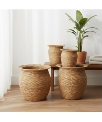 Juego de 3 cestas decorativas para almacenamiento, cestas organizadoras plegables, ideales para sala, dormitorio