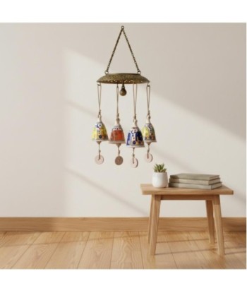 Campana decorativa colgante de metal, diseño étnico, ideal para decoración de interiores y exteriores, estilo