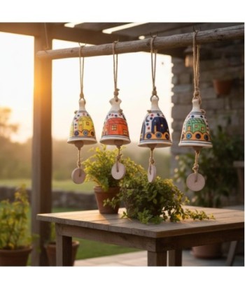 Campana decorativa colgante de metal, diseño étnico, ideal para decoración de interiores y exteriores, estilo