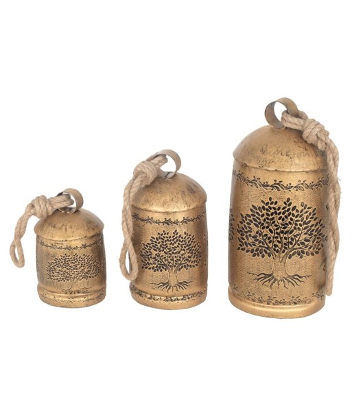 Juego de 3 Campanas Decorativas de Metal para Colgar, Diseño Étnico, Adorno de Pared, Ideal para Hogar y Oficina