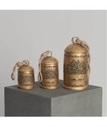 Juego de 3 Campanas Decorativas de Metal para Colgar, Diseño Étnico, Adorno de Pared, Ideal para Hogar y Oficina