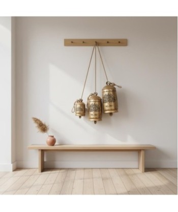 Juego de 3 Campanas Decorativas de Metal para Colgar, Diseño Étnico, Adorno de Pared, Ideal para Hogar y Oficina