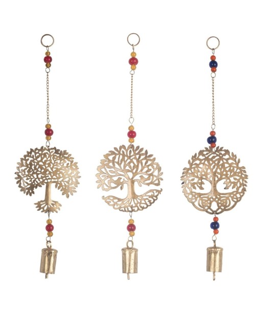 Colgante Decorativo Árbol de la Vida con Campanas, Diseño Étnico, Set de 3 Unidades, Ideal para Hogar y Regalo