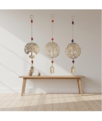 Colgante Decorativo Árbol de la Vida con Campanas, Diseño Étnico, Set de 3 Unidades, Ideal para Hogar y Regalo