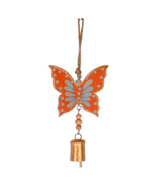 Colgante Decorativo de Madera con Campana y Mariposa, Adorno para Hogar, Estilo Étnico, Ideal para Regalo