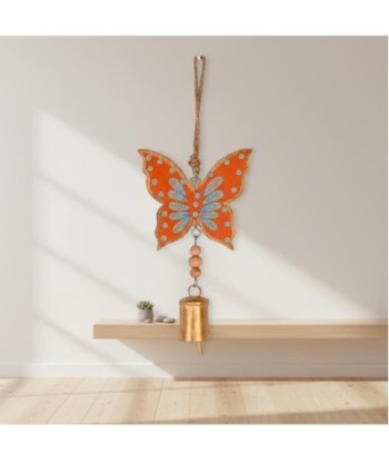 Colgante Decorativo de Madera con Campana y Mariposa, Adorno para Hogar, Estilo Étnico, Ideal para Regalo