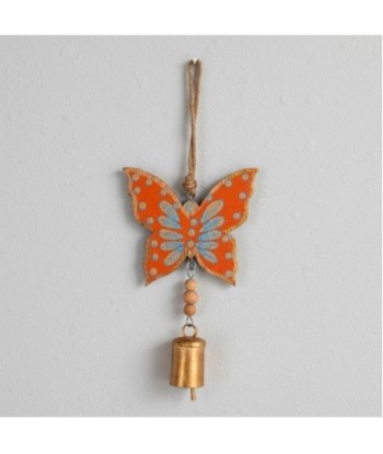 Colgante Decorativo de Madera con Campana y Mariposa, Adorno para Hogar, Estilo Étnico, Ideal para Regalo