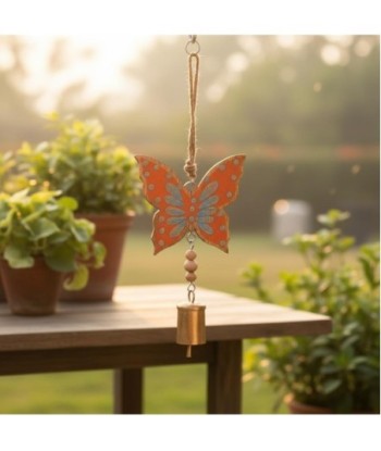 Colgante Decorativo de Madera con Campana y Mariposa, Adorno para Hogar, Estilo Étnico, Ideal para Regalo