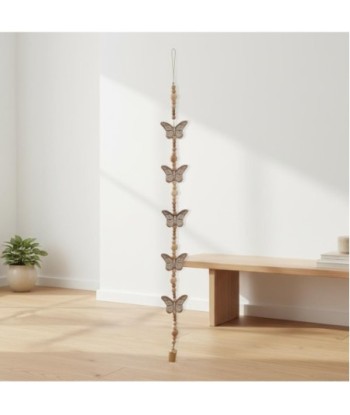 Colgante de Mariposas Decorativo para Hogar, Diseño Étnico, Adorno Colgante Artesanal de Madera, Decoración Estilo