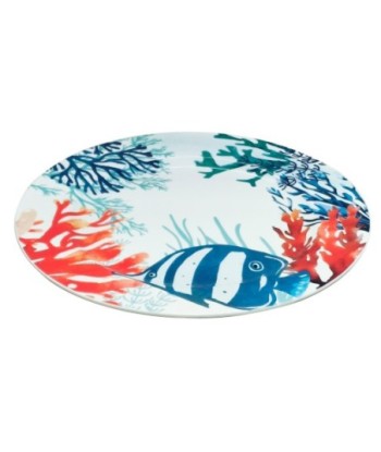 Plato Llano de Porcelana con Diseño de Pez en Caja Regalo Ideal para Decoración y Uso Diario en Cocina