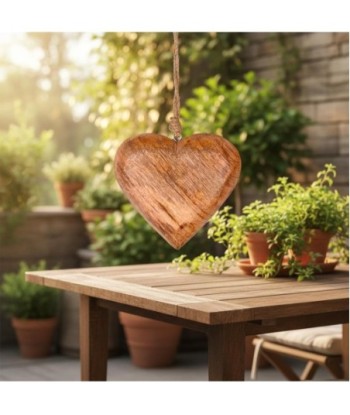 Colgante de Corazón de Madera para Decoración Romántica, Ideal para Regalos y Hogar, Diseño Elegante y Artesanal